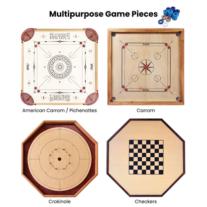 32 Purple and Light Blue Carrom / Pichenotte Rings - (Purple / Light Blue / Natural / Black / White) - Anneaux De Pichenottes - Game Accessories / Accessoires De Jeu - Carrom Canada