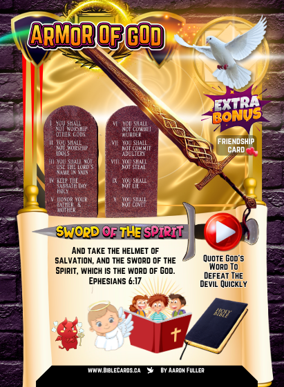 Armor of God Edition Bible Cards - Pack of 29 Trading Cards - Carrom Canada