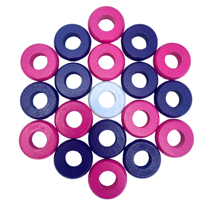 32 Purple and Pink Carrom / Pichenotte Rings - (Purple / Pink / Natural / Black / White) - Anneaux De Pichenottes - Game Accessories / Accessoires De Jeu - Carrom Canada