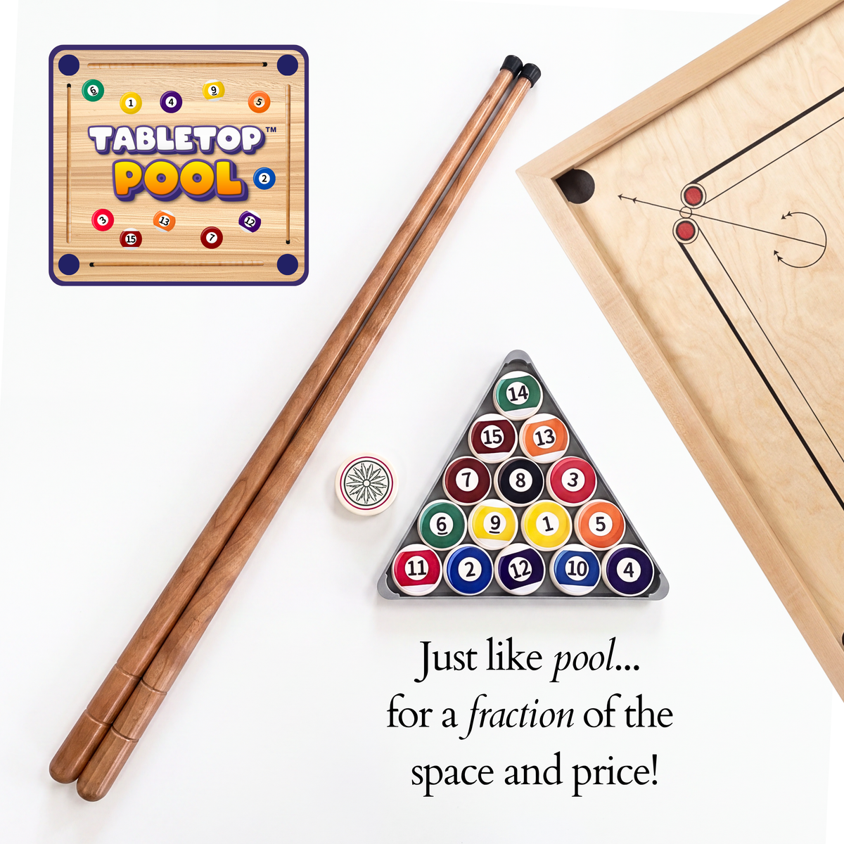 Table Top Pool Game (Full Set) - Carrom Canada