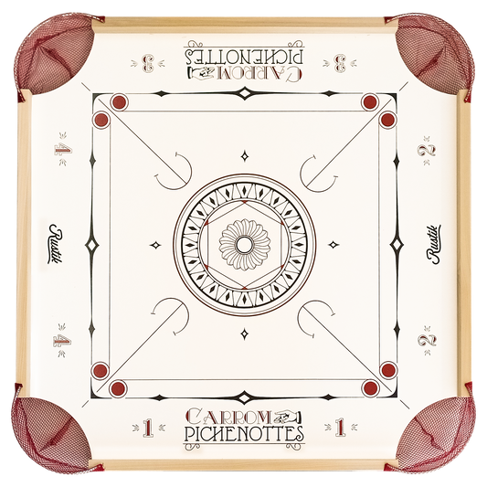 American Style - Carrom Board for Beginners - Comes with Carrom Men, Striker, Sliding Powder, Rules and optional Cues and 12 Inch Lazy Susan - Carrom Canada